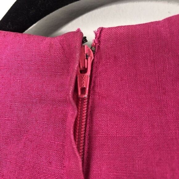 Vintage Gillian Size 12 Studio Pink Career‎ Secretary Linen Blend Retro Dress - Picture 8 of 9